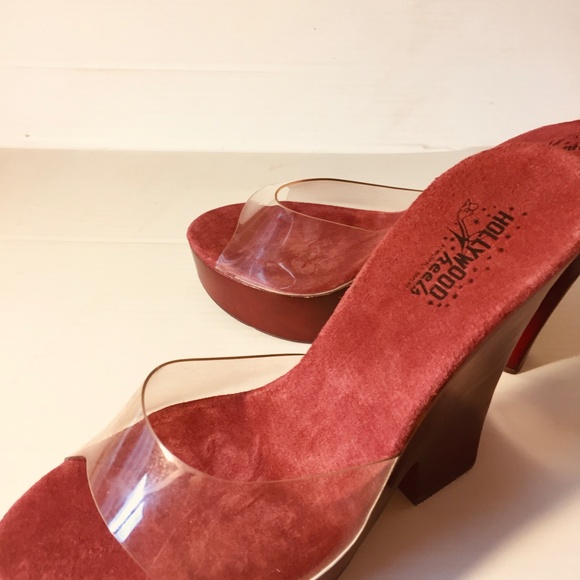 Hollywood Heels, Longoria Platform Shoes, Size 6, color Wine, New - Picture 3 of 8